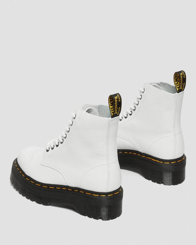 Women's Dr Martens Sinclair Milled Nappa Leather Platform Boots White | AU 258GSO